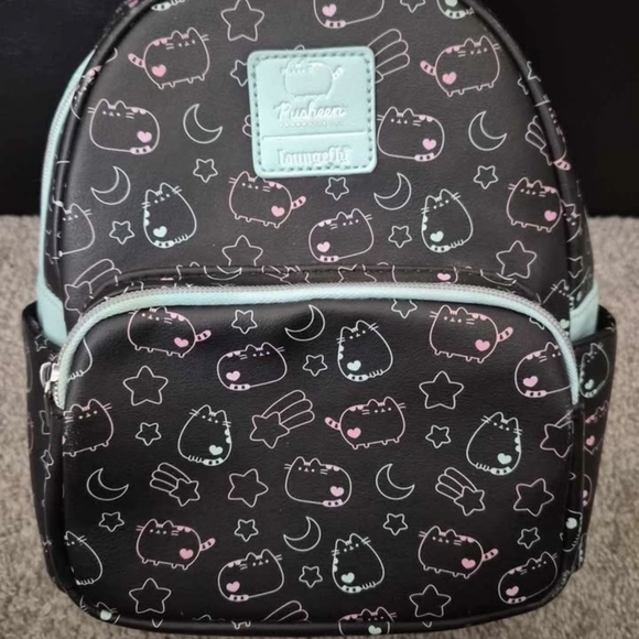 Pusheen Kids Backpack - Black with Pink and Blue Accents